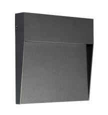 Baker Wall Lamp Large Square, 6W LED, 3000K, 266lm, IP54, Anthracite, 3yrs Warranty