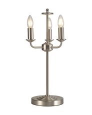 Banyan 3 Light Switched Table Lamp Without Shade, E14 Satin Nickel