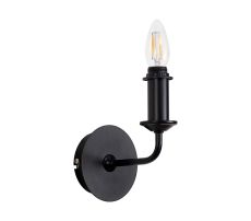 Banyan 1 Light Switched Wall Lamp Without Shade, E14 Matt Black