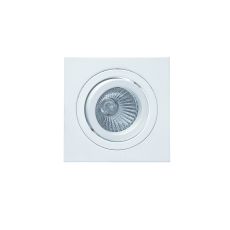 Basico GU10 Swivel Downlight 9.2cm Square 1 x GU10 Max 50W Matt White, Cut Out: 80mm, Lampholder Included