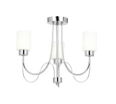 Endon BAXTER-3CH 3 Light Ceiling Fitting In Chrome With Opal Glass 1 Light In Chrome