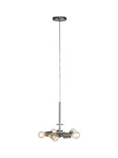 Baymont Polished Chrome 3m 5 Light E27 Universal Single Pendant, Suitable For A Vast Selection Of Shades