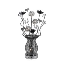 (DH) Calista Table Lamp 4 Light G4 Black/Crystal, NOT LED/CFL Compatible