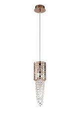 Camden Single Pendant 1 Light G9 Rose Gold/Mosaic Glass/Crystal