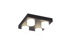 Canva 4 Light Fixed Ceiling, 4 x 5W LED, 4000K, 1700lm, IP44, Sand Black, 3yrs Warranty