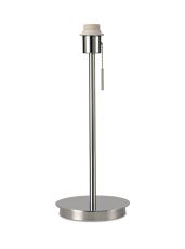 Carlton Round Flat Base Large Table Lamp Without Shade, Switched Lampholder, 1 Light E27 Polished Chrome