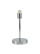 Cedar Round Base Small Table Lamp Without Shade, Inline Switch, 1 Light E14 Polished Chrome