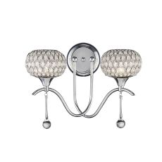 Chelsie Wall Lamp 2 Light G9 Polished Chrome/Clear Beaded Glass
