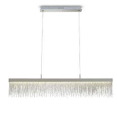 Cinna Linear Pendant 33W LED, 3000K, 3300lm, Polished Chrome / Crystal Chain, 3yrs Warranty