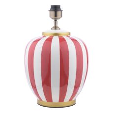 Circus 1 Light E27 Red & White Ceramic Table Lamp With Inline Switch (Base Only)
