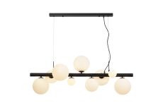 Cisko Linear Pendant, 9 x G9, Satin Black, Opal Glass