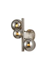 Cisko Wall Lamp, 3 x G9, Satin Nickel, Chrome Plated Glass