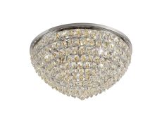 Coniston Flush Ceiling, 12 Light E14, Polished Chrome/Crystal Item Weight: 24.3kg