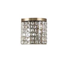 Cortina Wall Lamp 2 Light G9 Antique Brass/Crystal