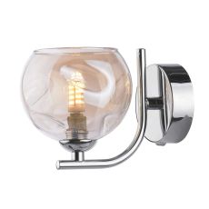 Cradle 1 Light G9 Polished Chrome Wall Light With Pull Switch C/W Champagne Organic Glass Shade
