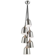 Magister 6 Light E27 Adjustable Satin Nickel Pendant