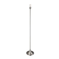 Crowne Round Curved Base Floor Lamp Without Shade, Inline Switch, 1 Light E27 Satin Nickel