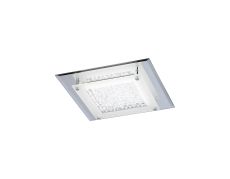 Cristal Flush Light 28cm Square 12W LED 4000K, 1200lm, Polished Chrome / Cristal, 3yrs Warranty