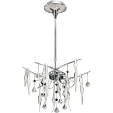 Cygnet Ceiling 10 Light G4 Polished Chrome/White Glass/Crystal, NOT LED/CFL Compatible