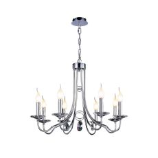 Danya Pendant Round 8 Light E14 Polished Chrome/Crystal