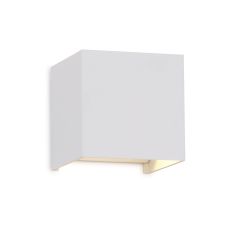 Davos Square Wall Lamp, 2 x 6W LED, 4000K, 1100lm, IP54, Sand White, 3yrs Warranty