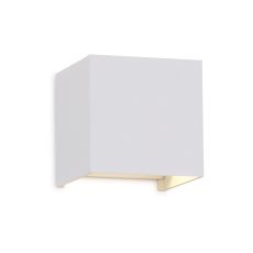 Davos Square Wall Lamp Dimmable, 2 x 6W LED, 2700K, 1100lm, IP54, Sand White, 3yrs Warranty