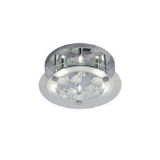 Destello Flush Ceiling Round With Circle Pattern 6 Light G9 Round Polished Chrome/Crystal