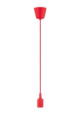 Dreifa 1.5m Suspension Kit 1 Light Red,90mm Plastic Base and Silicon Lampholder Cover, E27 Max 20W, c/w Ceiling Bracket (Maximum Load 1.5kg)