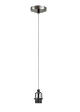 Dreifa 1.5m Suspension Kit 1 Light Black Chrome/Clear Cable, E27 Max 20W, c/w Ceiling Bracket (Maximum Load 1.5kg)