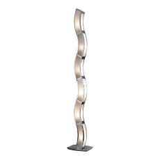 Duna E27 Floor Lamp 6 Light E27, Polished Chrome/White Acrylic, CFL Lamps INCLUDED