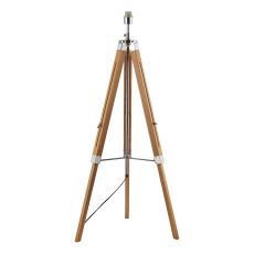 Easel 1 Light E27 Hight Adjustable Tripod Floor Lamp Light Wood With Polished Chrome (Base Only)