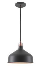 Edessa Medium Pendant, 1 x E27, Graphite/Copper/White