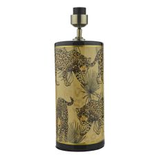 Eliza 1 Light E27 Leopard Motif In Gold Table Lamp With In-line Switch (Base Only)