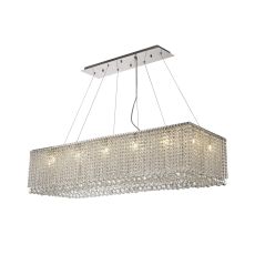 Empire 122x51cm Linear Pendant Chandelier, 14 Light G9, Polished Chrome/Crystal Item Weight: 26.9kg