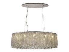 Empire 100x50cm Oval Pendant Chandelier, 10 Light G9, Polished Chrome/Crystal Item Weight: 19kg
