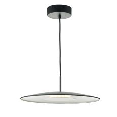 Enoch 1 Light 18W Integrated LED Black Adjustable Circular Pendant With Stainless Steel Details