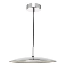 Enoch 1 Light 18W Integrated LED Polished Chrome Adjsutable Pendant With Stainless Steel Detailing