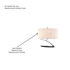 Eve Medium Oval White Wrinkle Fabric Shade Table, Suitable For M1138/1158, 500mmx300mmx250mm