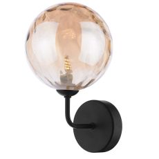 Feya 1 Light G9 Black Wall Light C/W Champagne Dimpled Glass Shade