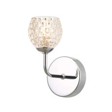 Feya 1 Light G9 Polished Chrome Wall Light C/W Clear Dimpled Open Style Glass Shade