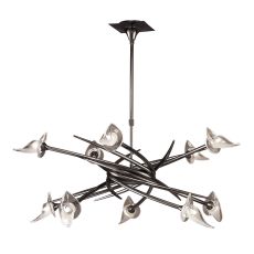 Flavia Pendant Up-Down Round 10 Light G9, Black Chrome