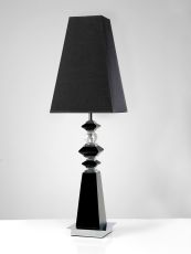 (DH) Galata Table Lamp 1 Light E27 With Black Shade Black/Crystal
