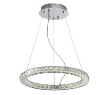 Galaxy Pendant Round Small 27W LED 4000K Polished Chrome/Crystal