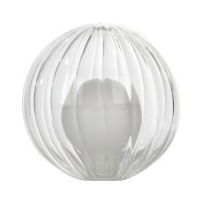 Accessory Mix & Match 12cm Opal & Clear Ribbed Glass Shade