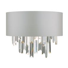 Halle Single Wall Light Grey & Crystal Shade Finish