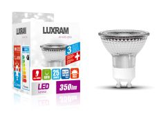 HaloLED GU10 Dimmable 4W Warm White 3000K, 350lm SCOB 36°, Glass Finish