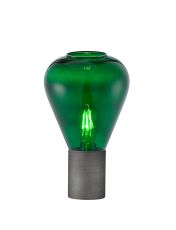 Hark Narrow Table Lamp, 1 x E27, Pewter/Bottle Green Glass