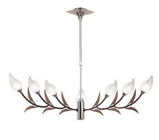 Holland Telescopic Pendant 9 Light G9, Polished Chrome/Wenge