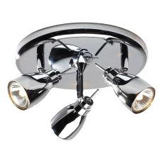 Houston 3 Light GU10 Polished Chrome Spotlight With Directional Swivel Heads