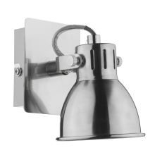 Idaho 1 Light GU10 Natural Chrome Adjustable Wall Spotlight With Rocker Switch